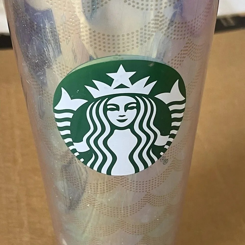 Starbucks 24oz Tumbler Iridescent Siren Mermaid Scales Venti Cold Cup No Straw